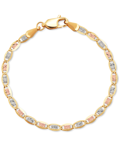 Macy's Children's Valentino Star Links Bracelet In 14k Gold In Tri-color