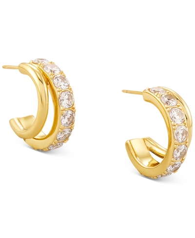 Kendra Scott Small Cubic Zirconia Split Hoop Earrings, 0.75" In Gold