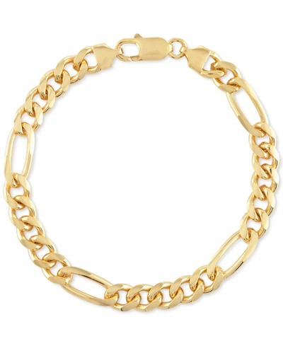 Esquire Men's Jewelry Cuban Figaro Link Bracelet, Created For Macy's In Gold Over Silver