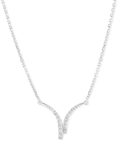 Macy's Diamond Fancy 18" Statement Necklace (1/5 Ct. T.w.) In Sterling Silver