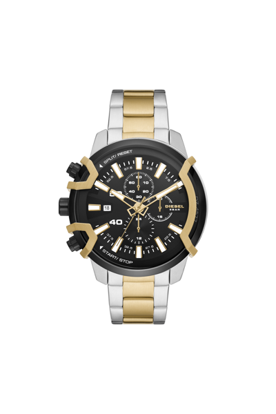 Diesel Men's Griffed Chronograph Two-tone Stainless Steel Bracelet Watch, 48mm In Argento