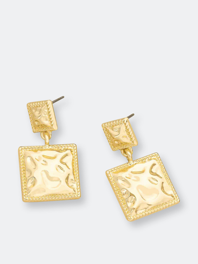 Ettika Double Square Statement Earrings In Gold