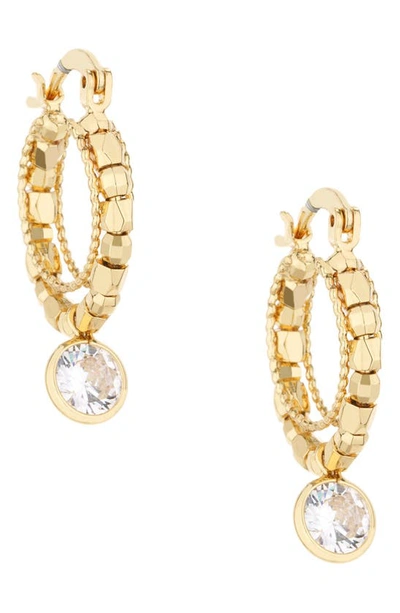 Ettika Beaded Crystal Hoop Earrings In Gold-plated