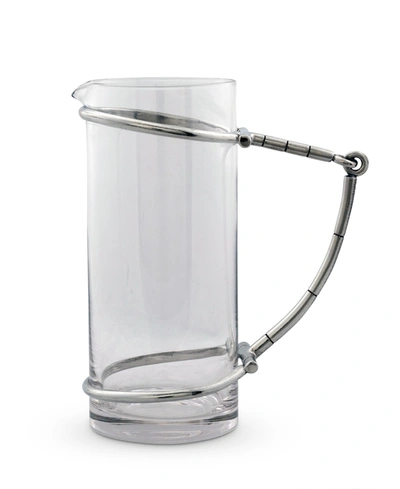 Vagabond House Glass Pitcher With Pewter Horse Bit Handle