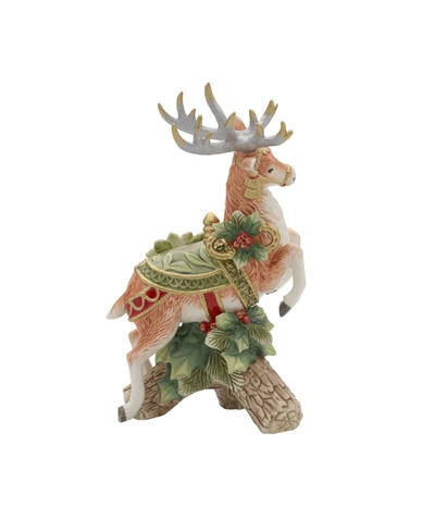 Fitz And Floyd Holiday Home Leaping Deer Candle Holder In Assorted