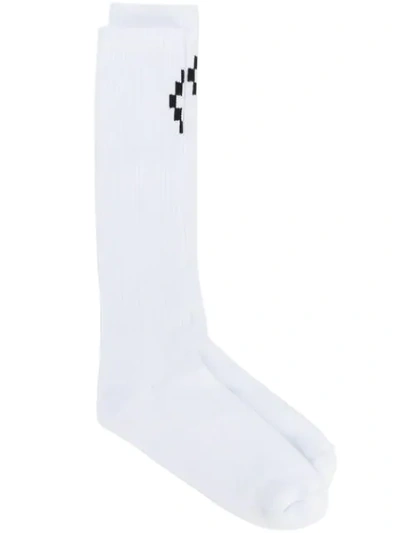 Marcelo Burlon County Of Milan Knitted Logo Socks In White