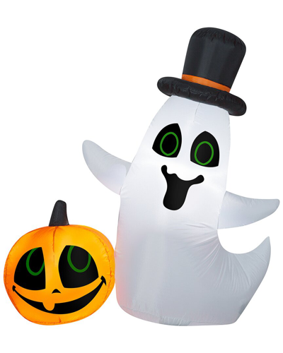 National Tree Company 4' Inflatable Ghost And Pumpkin, Set Of 2 In White