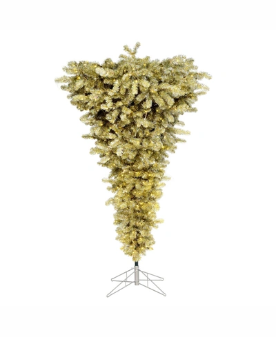 Vickerman 5.5 Ft Champagne Upside Down Artificial Christmas Tree With 250 Warm White Led Lights