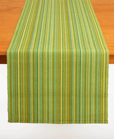Tableau Stripe Table Runner, 72" X 14" In Green