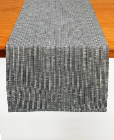 Tableau Dash-slate Table Runner, 72" X 14" In Gray
