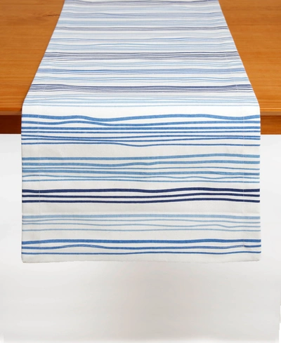 Tableau Stripe Table Runner, 72" X 14" In Blue