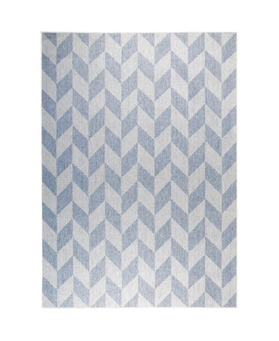 Nicole Miller Patio Country Calla 2a-4554-340 Blue And Gray 6'6" X 9'2" Area Rug In Blue/gray