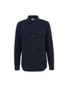 Wood Wood Solid Color Shirt In Dark Blue