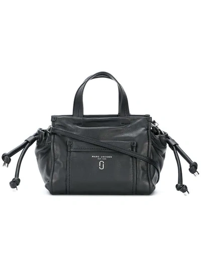 Marc Jacobs Tied Up Leather Shoulder/crossbody Tote - Black In Black/silver