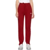 Vetements Embroidered Stretch-cotton Jersey Track Pants In Red