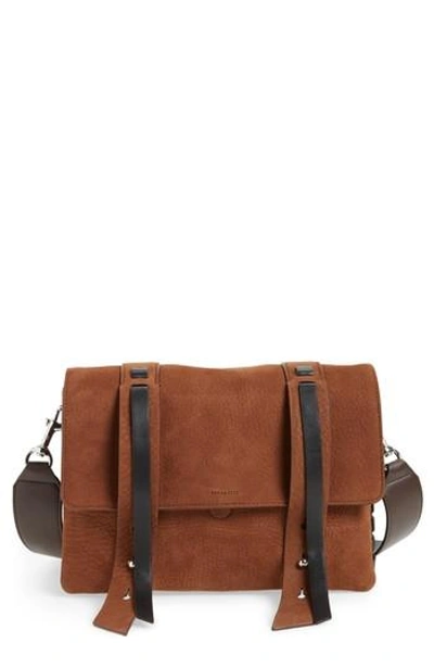 Allsaints Fin Leather Box Bag - Brown In Coffee Brown | ModeSens