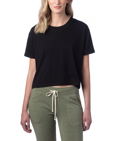 Alternative Apparel Women's Go-to Headliner Cropped T-shirt In Black