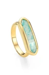 Monica Vinader Baja Grey Agate Ring In Rose Gold