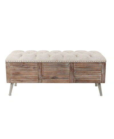 Luxen Home Upholstered Wood Bench In Brown