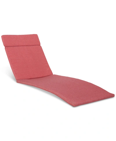 Noble House Brayden Outdoor Chaise Lounge Cushion In Red