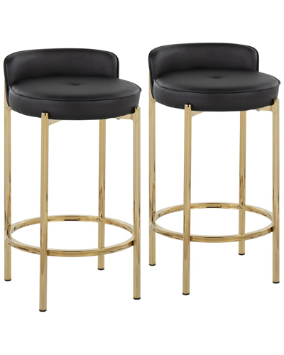 Lumisource Chloe Counter Stool - Set Of 2 In Gold