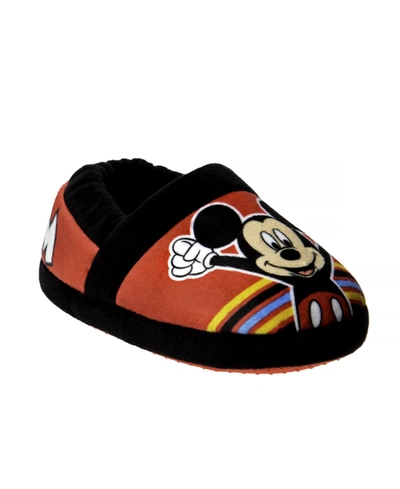 Disney Little Boys Mickey Mouse Slippers In Red- Black