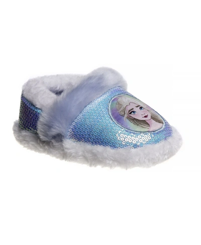 Disney Little Girls Frozen Slippers In Blue White