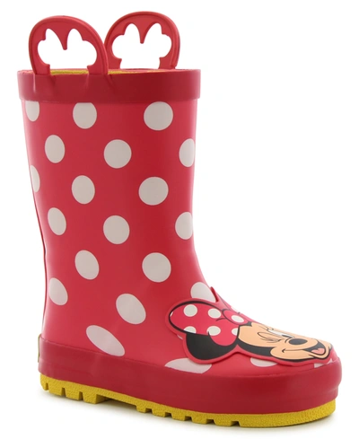 Western Chief Little Kid's And Big Kid's Minnie Mouse Rain Boot In Red