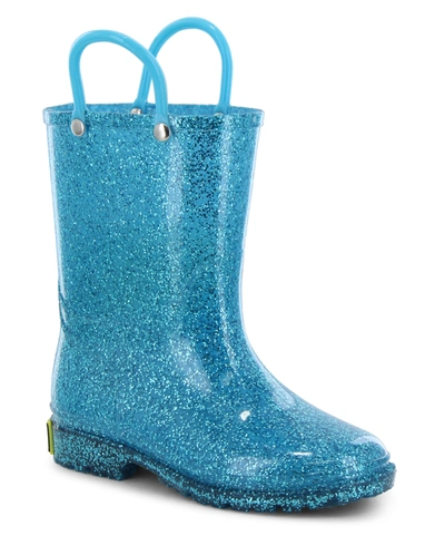 Western Chief Toddler, Little Girl's And Big Girl's Glitter Rain Boots In Turquoise