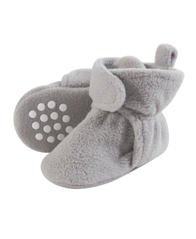 Luvable Friends Baby Fleece Booties, 0-24 Months In Neutral Gray