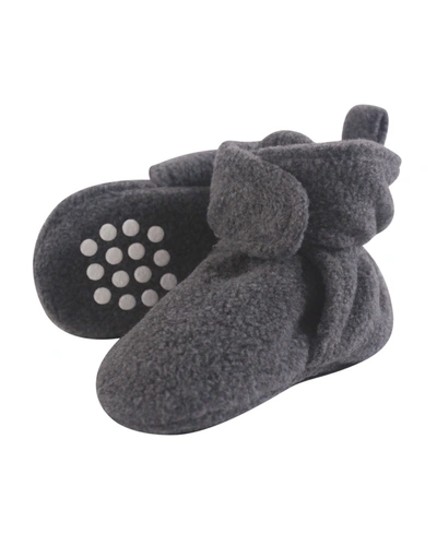 Luvable Friends Baby Fleece Booties, 0-24 Months In Charcoal Heather
