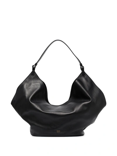 Khaite Lotus Medium Calf Leather Bucket Bag In Black