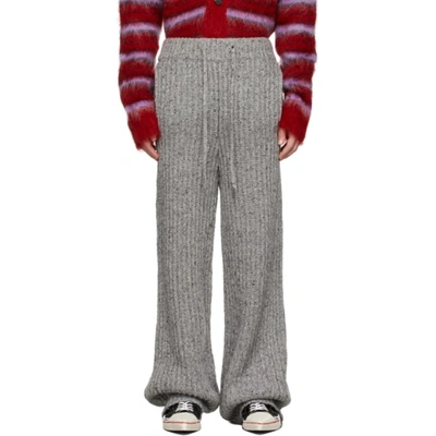 Marni Grey Rib Knit Lounge Pants In 00n38 Grey