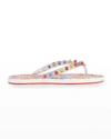 Christian Louboutin Loubi Multicolored Spike Pool Sandals In Transp/multi