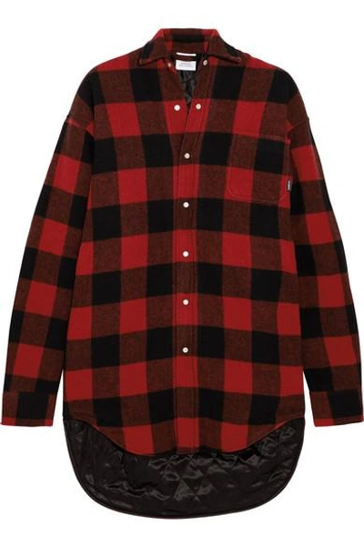 Vetements Oversized Checked Flannel Shirt In Red And Black