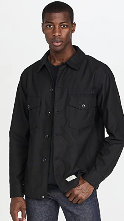 Alpha Industries Cotton Blend Fatigue Shirt Jacket In Black