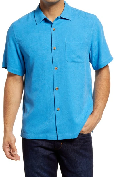 Tommy Bahama Tropic Isle Short Sleeve Button-up Silk Camp Shirt In Vibrant Sea