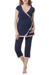 Kimi And Kai Cindy Nursing/maternity Pajamas In Navy