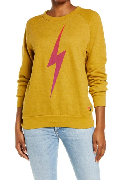 Aviator Nation Bolt Fade Sweatshirt In Honey/ Pink Purple