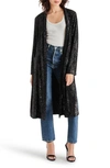 Bb Dakota By Steve Madden Show Stopper Sequin Duster Jacket In Black