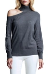 L Agence Easton One-shoulder Sweater In Graphite