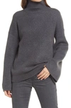 French Connection Flossy Viola High Neck Sweater In Grey Mel Multi