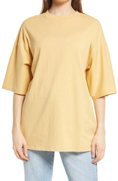 Topshop Boyfriend T-shirt In Yellow