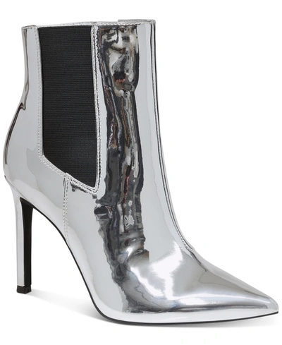 Inc International Concepts Katalina Pointed-toe Booties, Created For Macy's Women's Shoes In Silver