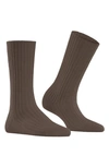 Falke Cosy Wool Blend Boot Socks In Jasper