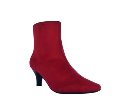Impo Naja Womens Kitten Heel Bootie Ankle Boots In Red