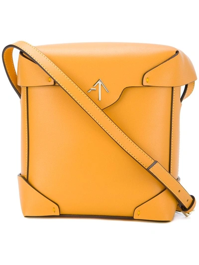 Manu Atelier Mini Pristine Leather Shoulder Bag In Yellow