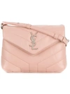 Saint Laurent Quilted Monogram Shoulder Bag In Pink