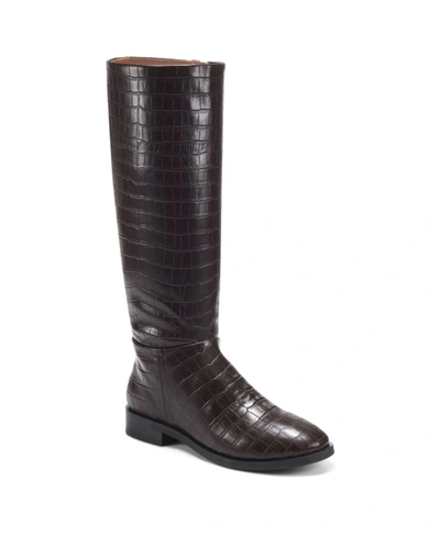 Aerosoles Women's Berri Tall Shaft Casual Boots Women's Shoes In Brown Croco- Faux Leather