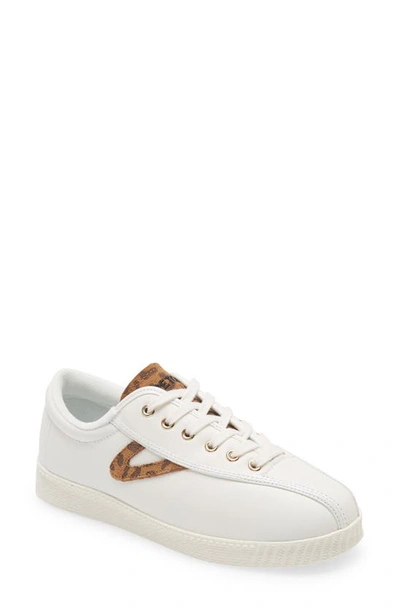 Tretorn Women's Nylite Plus Leather Sneaker Women's Shoes In White/leopard